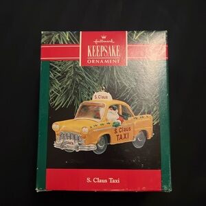1990 vintage hallmark keepsake ornament “s clause taxi”